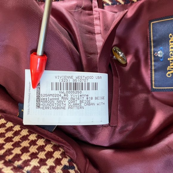 Vivienne Westwood MAN AW2016 COAT BEIGE HOUNDSTOOTH CLARKE CABAN W HERRINGBONE - Picture 17 of 17